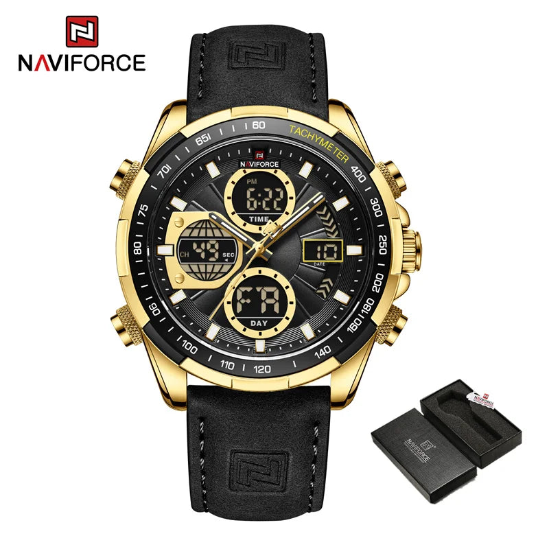 NAVIFORCE montre militaire pour hommes chronographe multifonction sport 3ATM étanche avec alarme affichage jour et Date horloge cadeaux masculins MAEJORKEN