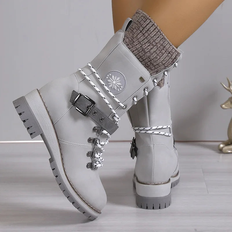 Chaussures grande taille pour femmes automne hiver mode chaud à lacets du 36 au 43 MAEJORKEN