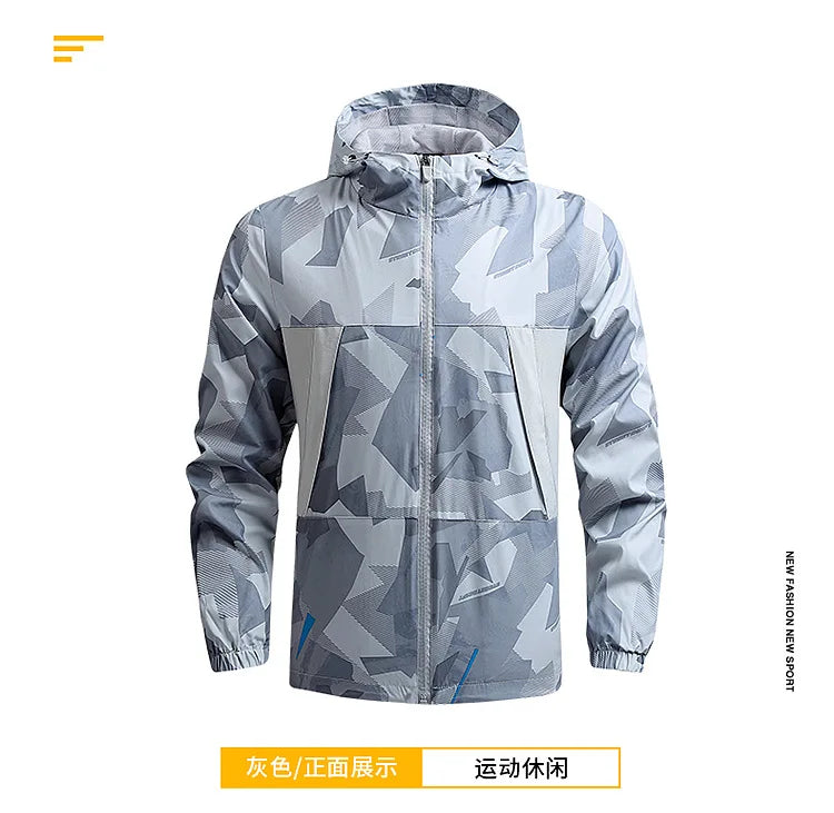 Veste imperméable à capuche décontractée sport, randonnée, coupe-vent du S au 5XL