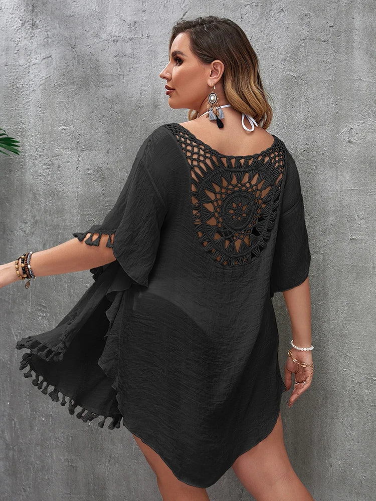 Robe de plage ample, grande taille, Sexy, Cover-Up pour les maillots de bain, ajouré, décontractée, pour les vacances, vêtements de plage MAEJORKEN