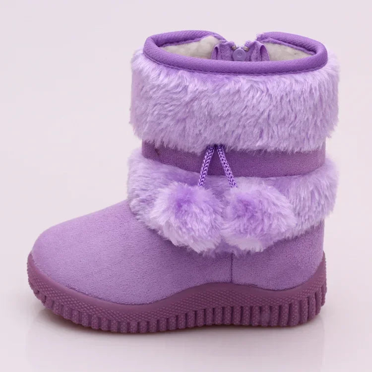 Bottes de neige pour filles, confortables, épaisses et chaudes, pour enfants, boule épaisse, mignonnes, chaussures de princesse, automne, 2023 MAEJORKEN