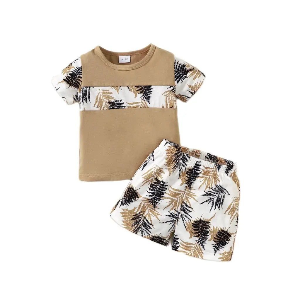 Ensemble de vêtements pour bébé garçon de 1 à 3 ans, haut à manches courtes + Short, 2 pièces, tenue décontractée quotidienne d'été, vêtements de Style plage pour tout-petits garçons MAEJORKEN
