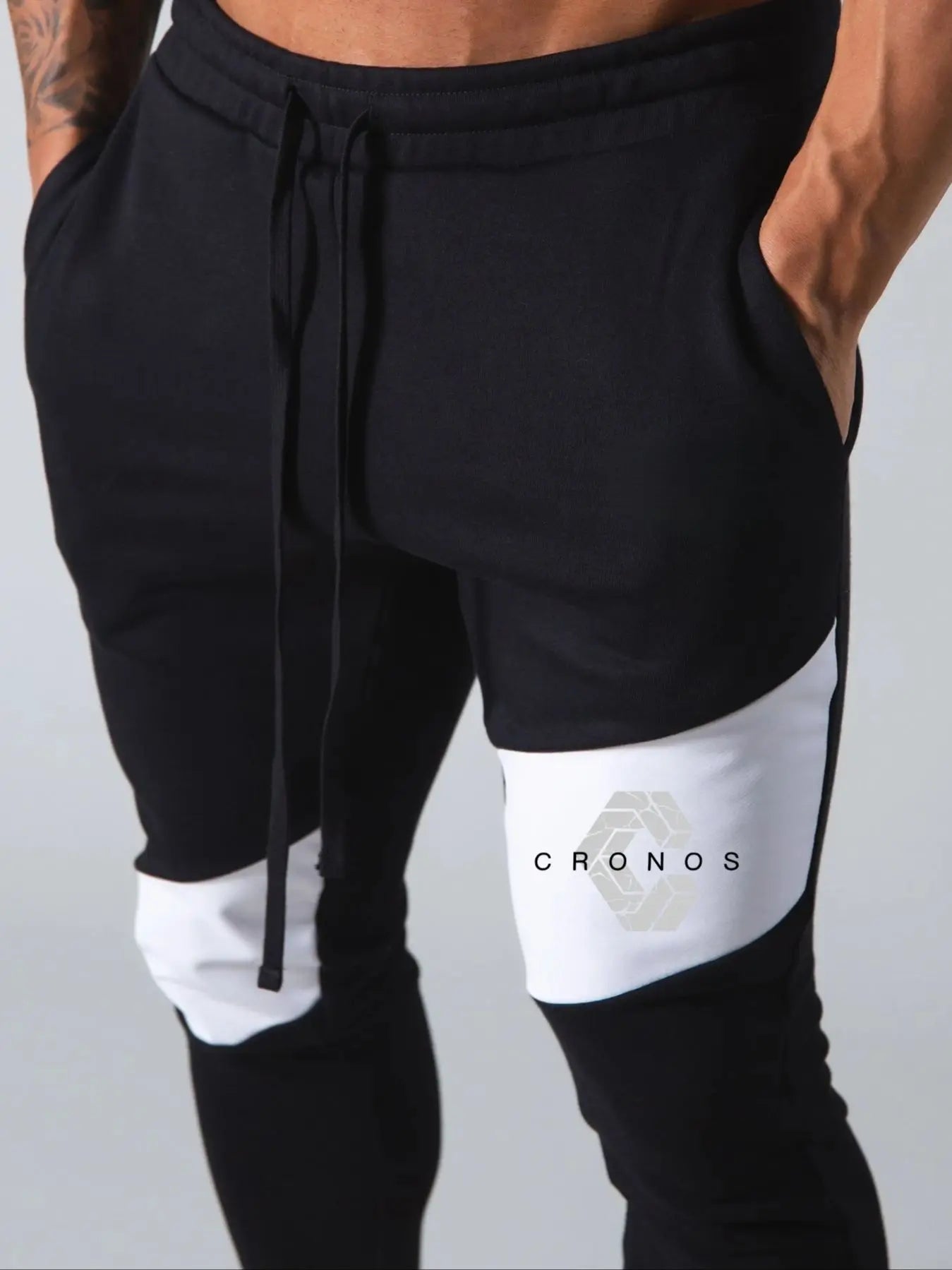 CRONOS GYM imprimer pantalon hommes pantalons de sport décontractés course entraînement Jogging vêtements de sport hommes Patchwork Joggers pantalons de survêtement pantalons longs MAEJORKEN