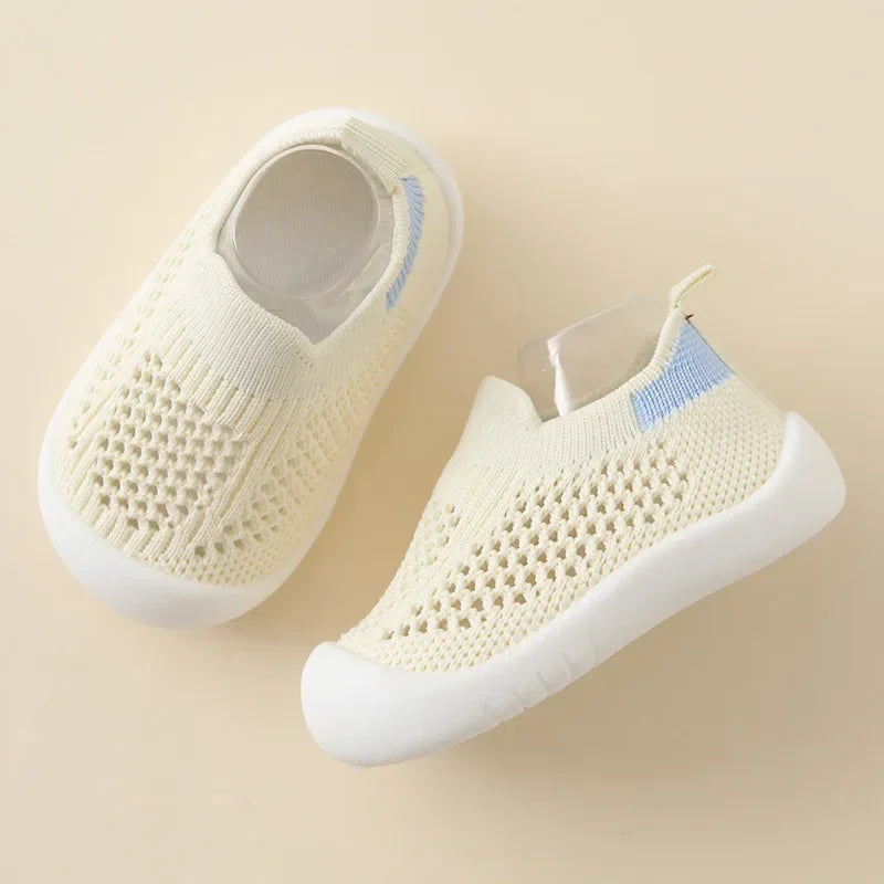 Printemps été enfant en bas âge chaussures respirant tricoté enfants baskets garçons sans lacet chaussures de Tennis filles doux antidérapant école chaussures décontractées MAEJORKEN