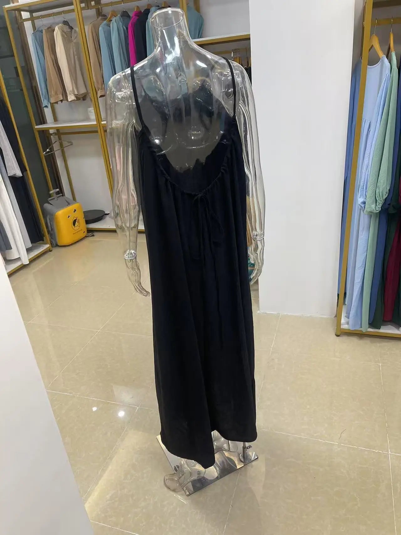 Nouvelle arrivée : Robe longue décontractée sans bretelles ni dos pour femme, confortable pour la maison et la nuit MAEJORKEN
