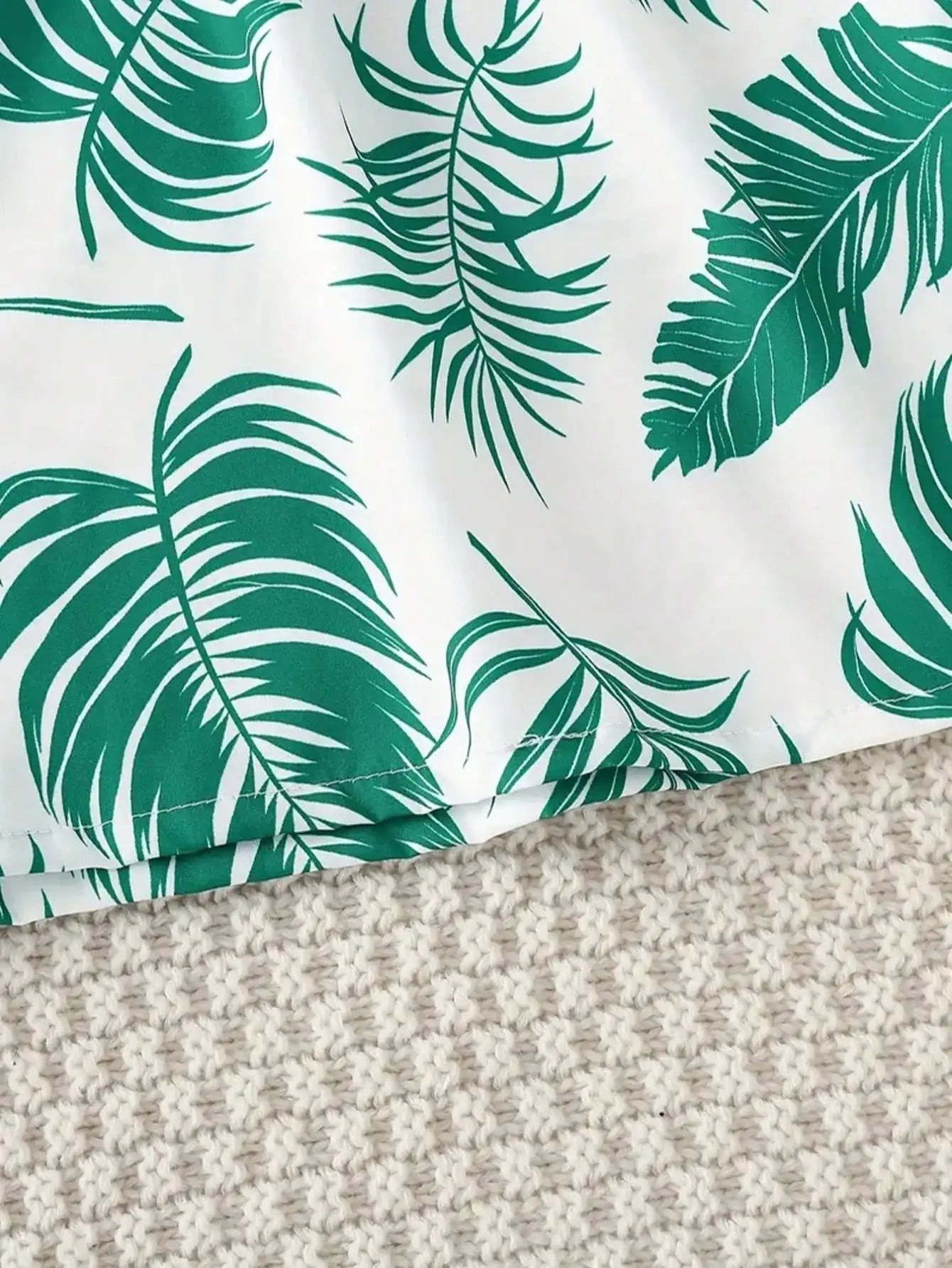 Robe d'été sans manches à imprimé feuilles pour fille - mélange de polyester extensible décontracté, design épaules dénudées, longueur genou, jupe de plage du 8 au 12 ans MAEJORKEN