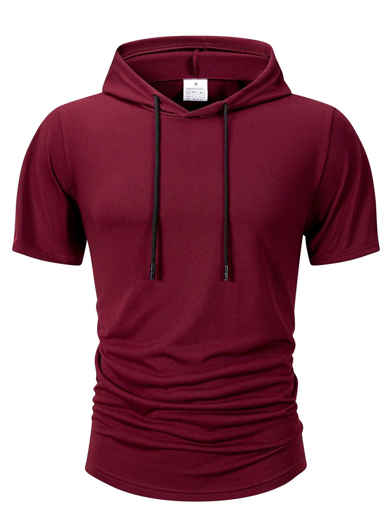 Sweat-shirt à capuche pour hommes, décontracté, manches courtes, ample, couleur unie, léger, Fitness, dessus respirants, été MAEJORKEN
