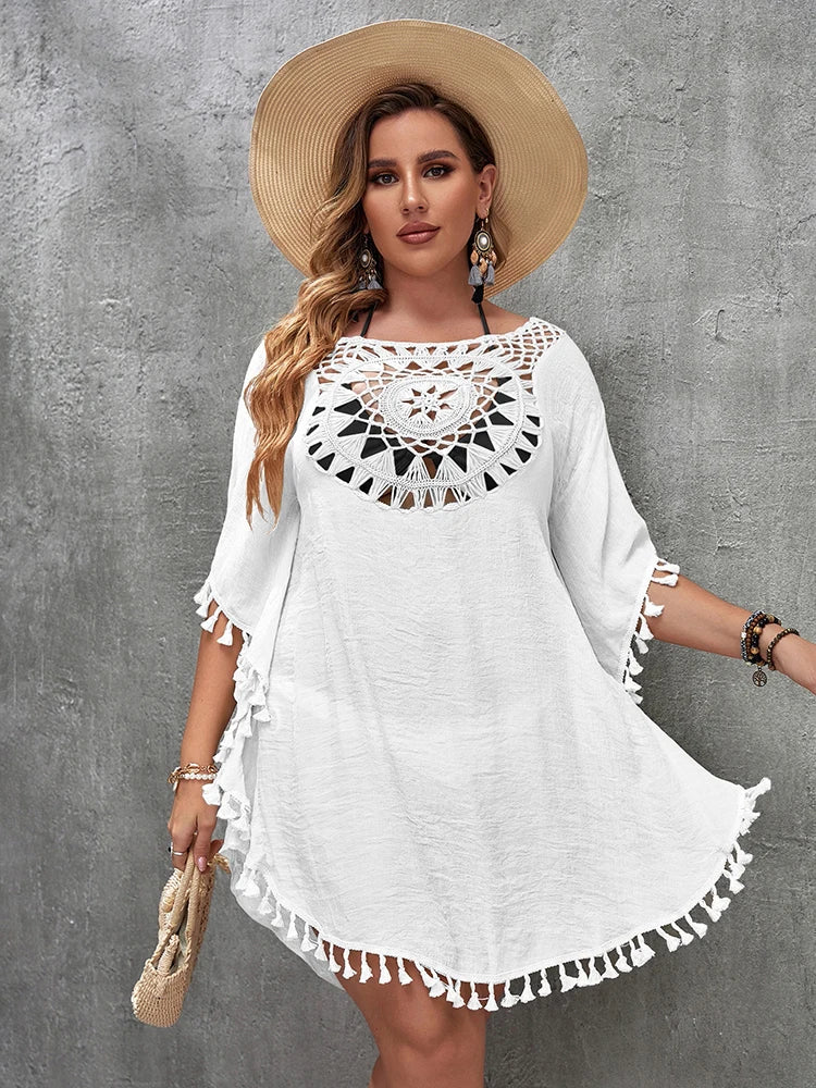 Robe de plage ample, grande taille, Sexy, Cover-Up pour les maillots de bain, ajouré, décontractée, pour les vacances, vêtements de plage MAEJORKEN