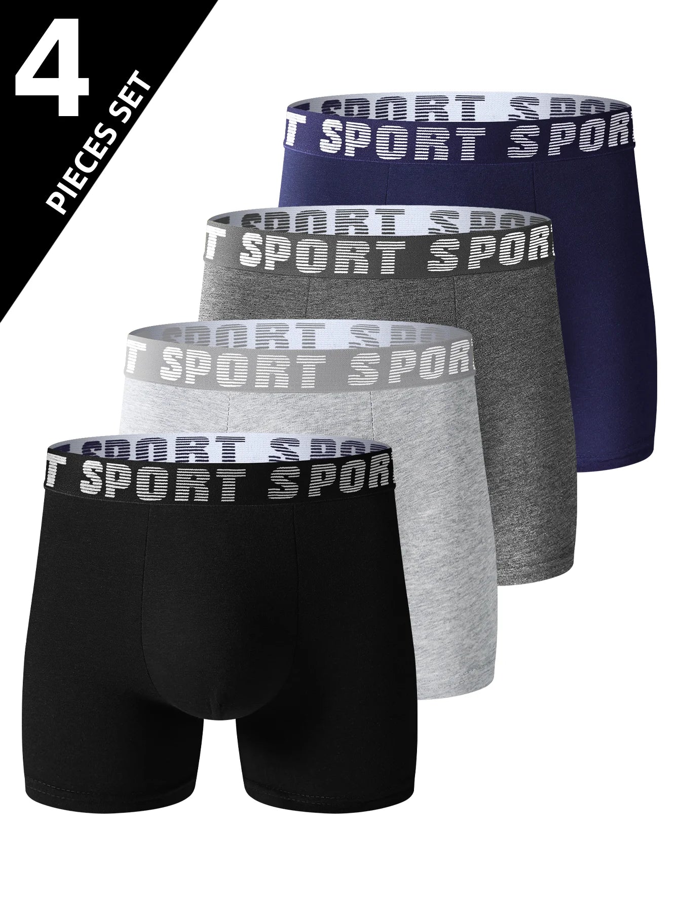 4 pièces de sous-vêtements de sport pour hommes, pantalons de survêtement doux, respirants et confortables, slips longs élégants et personnalisés MAEJORKEN