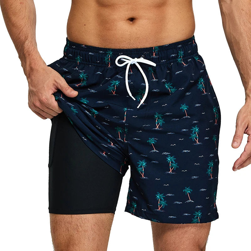 Shorts de bain Polyester doublure 2 en 1 côté fermeture éclair poche du M au 3XL MAEJORKEN