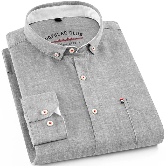 Chemise habillée à col boutonné pour hommes, mélange de coton et de lin respirant, manches longues, coupe cintrée, printemps été décontracté Chic MAEJORKEN
