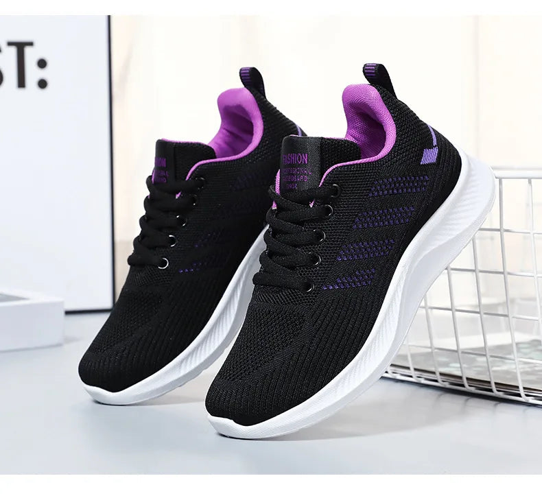 Litfun femmes chaussures de sport décontractées mode femme fond souple baskets respirant maille chaussures de course loisirs chaussures plates légères MAEJORKEN