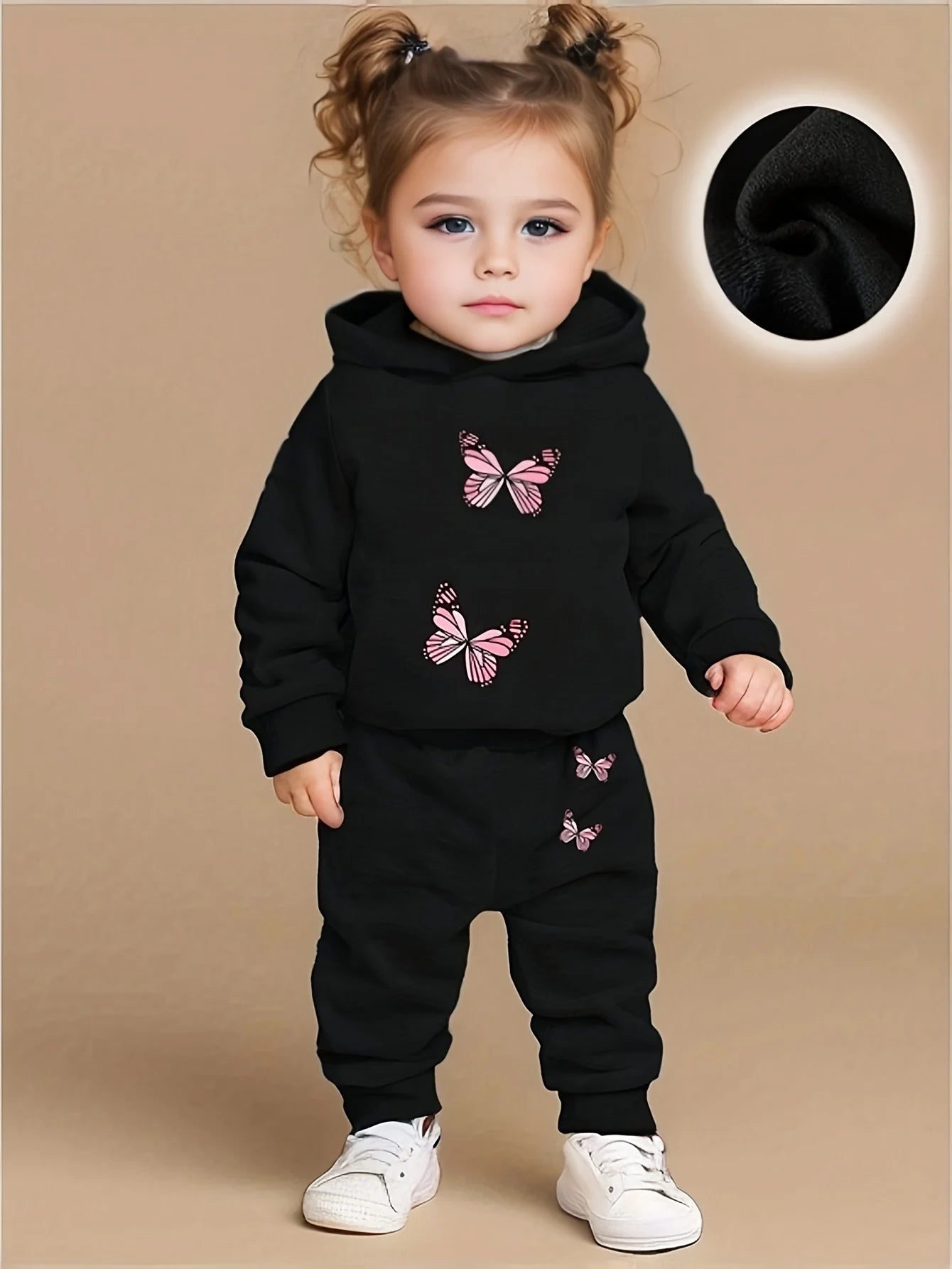 Ensemble deux pièces à capuche et pantalon de sport pour bébé fille, motif papillon, à la mode, cadeau de printemps et d'automne MAEJORKEN