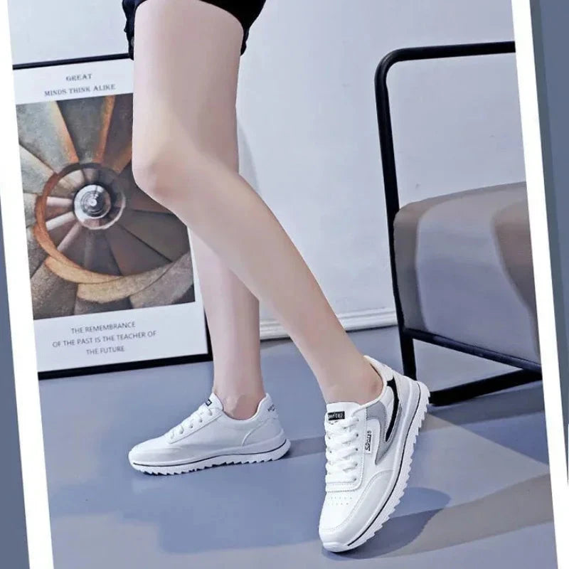 Mode chaussures pour femmes à lacets femmes baskets couleur unie femmes chaussures vulcanisées chaussures de course polyvalentes Zapatillas légères MAEJORKEN