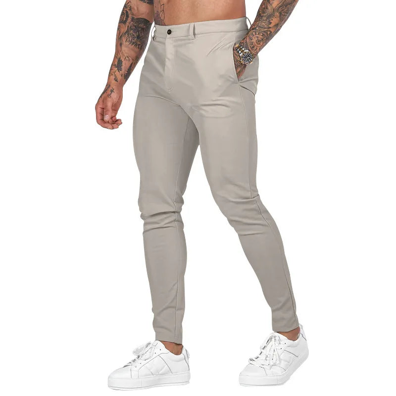 Pantalon Slim couleur unie du S au 3XL