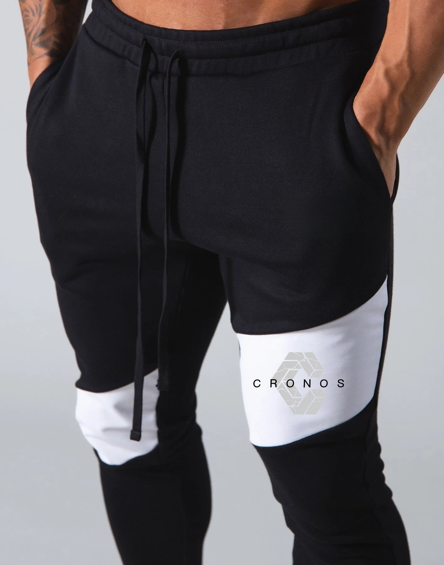 CRONOS GYM imprimer pantalon hommes pantalons de sport décontractés course entraînement Jogging vêtements de sport hommes Patchwork Joggers pantalons de survêtement pantalons longs MAEJORKEN