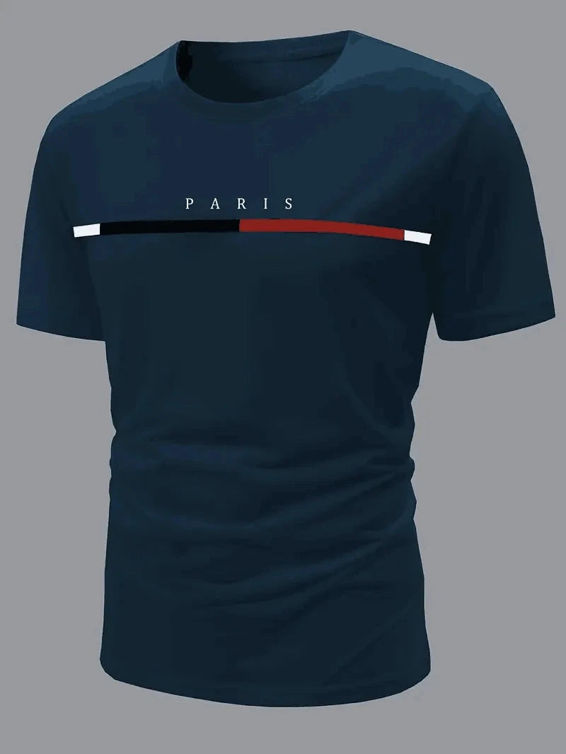 T-shirt confortable pour hommes, T-shirt à motif imprimé sur le thème de Paris, vêtements d'été pour hommes, vêtements pour hommes MAEJORKEN