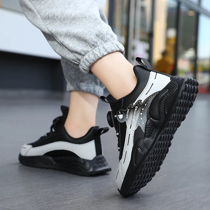 Baskets en cuir légères et antidérapantes pour enfants, chaussures décontractées pour garçons et étudiants, chaussures de sport, de course, de Tennis MAEJORKEN