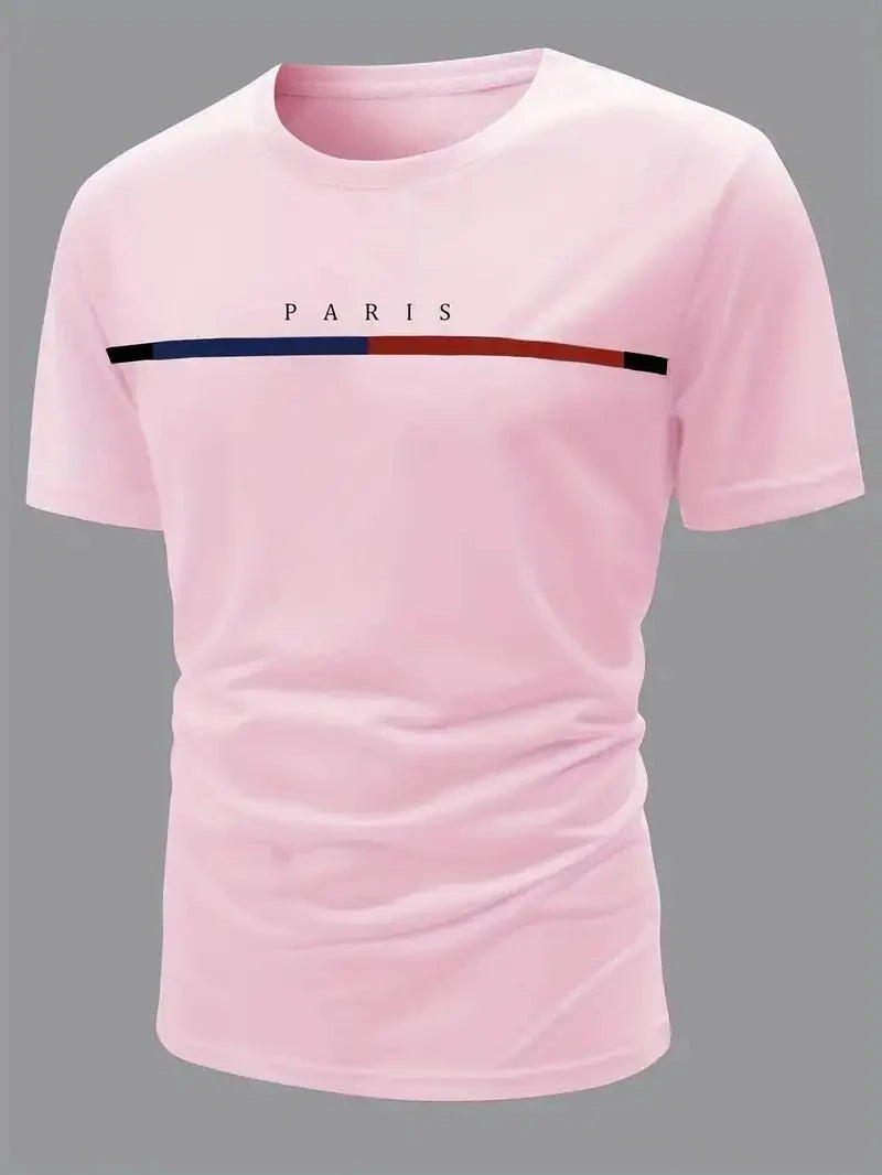 T-shirt confortable pour hommes, T-shirt à motif imprimé sur le thème de Paris, vêtements d'été pour hommes, vêtements pour hommes MAEJORKEN