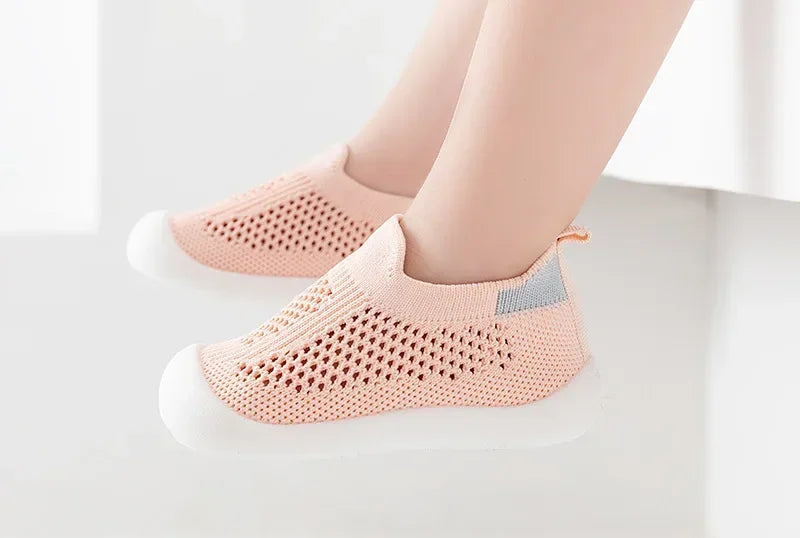Printemps été enfant en bas âge chaussures respirant tricoté enfants baskets garçons sans lacet chaussures de Tennis filles doux antidérapant école chaussures décontractées MAEJORKEN