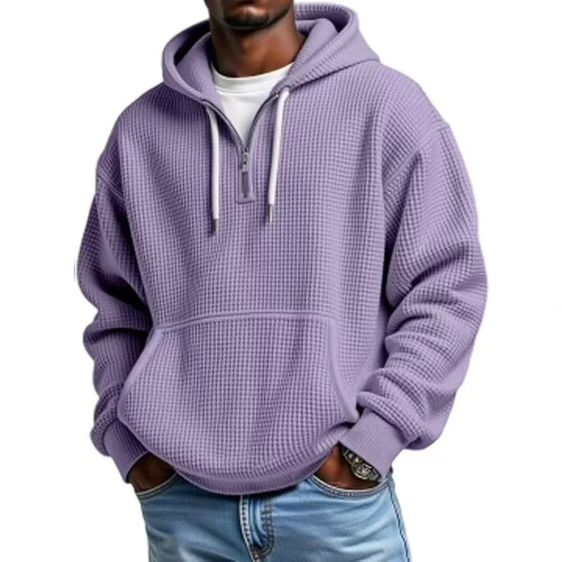2025 printemps automne nouveaux hommes gaufre à capuche haut rue vacances manches longues sweat-shirt décontracté mode sortie quotidien homme à capuche MAEJORKEN