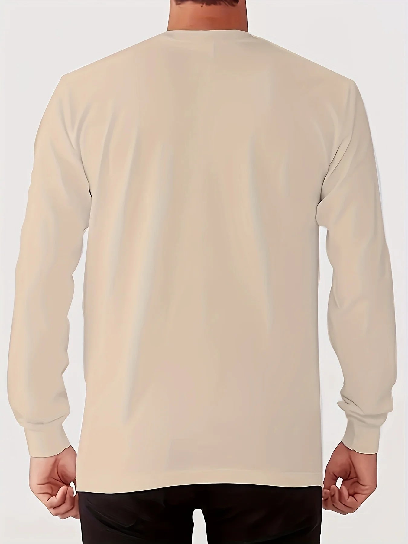 100% pur coton hommes à manches longues col rond ample décontracté futur lettre motif imprimé printemps et automne polyvalent T-shirt MAEJORKEN