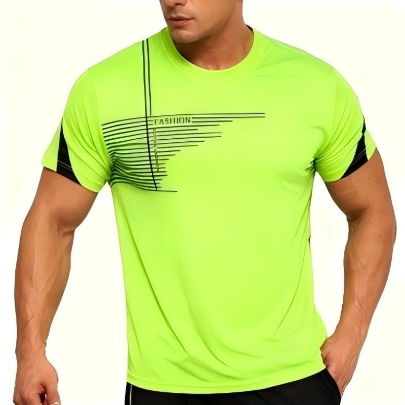 2025 été nouveaux hommes séchage rapide à manches courtes salle de sport course absorbant l'humidité col rond T-shirt entraînement exercice gymnase Sweatsh MAEJORKEN
