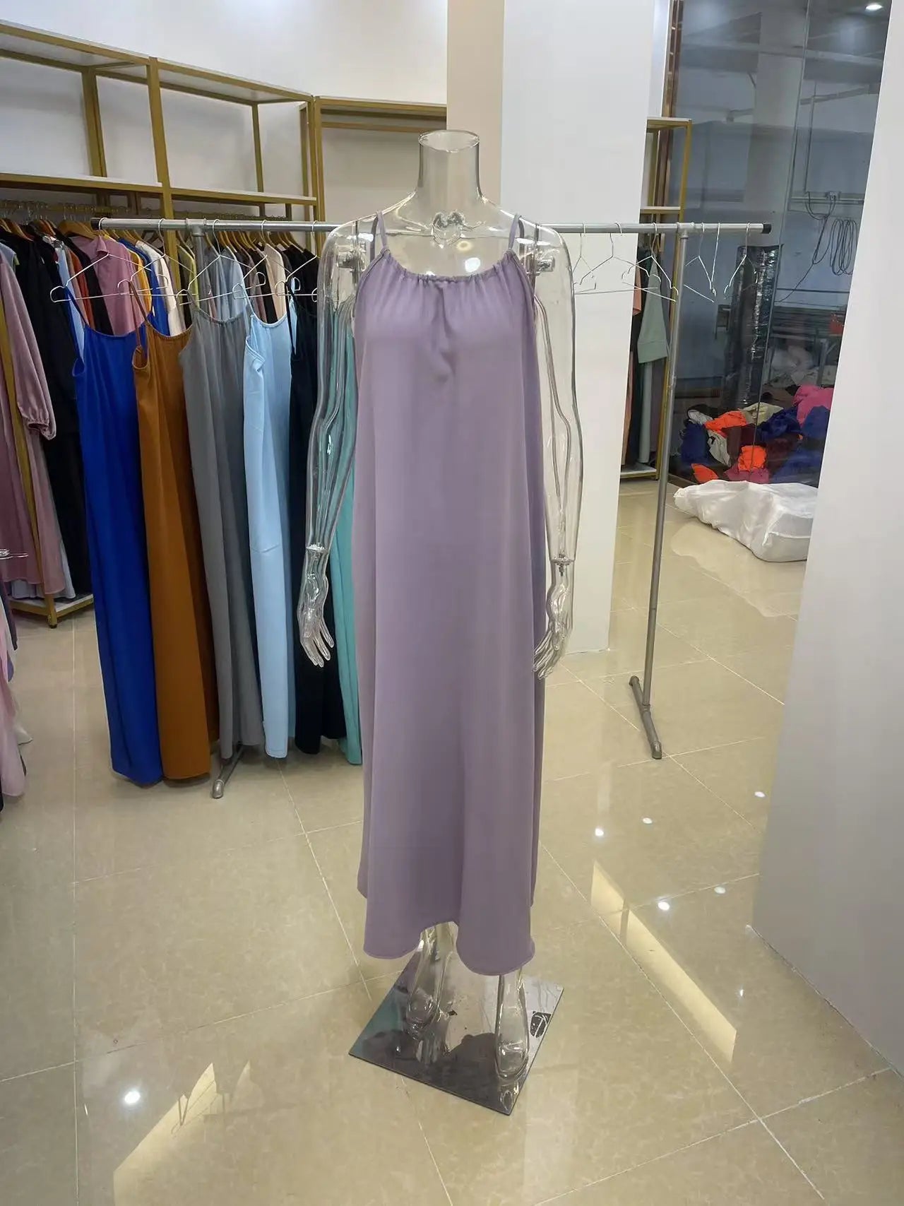 Nouvelle arrivée : Robe longue décontractée sans bretelles ni dos pour femme, confortable pour la maison et la nuit MAEJORKEN
