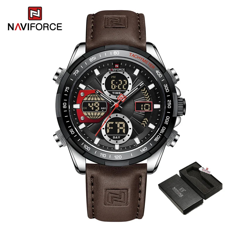 NAVIFORCE montre militaire pour hommes chronographe multifonction sport 3ATM étanche avec alarme affichage jour et Date horloge cadeaux masculins MAEJORKEN