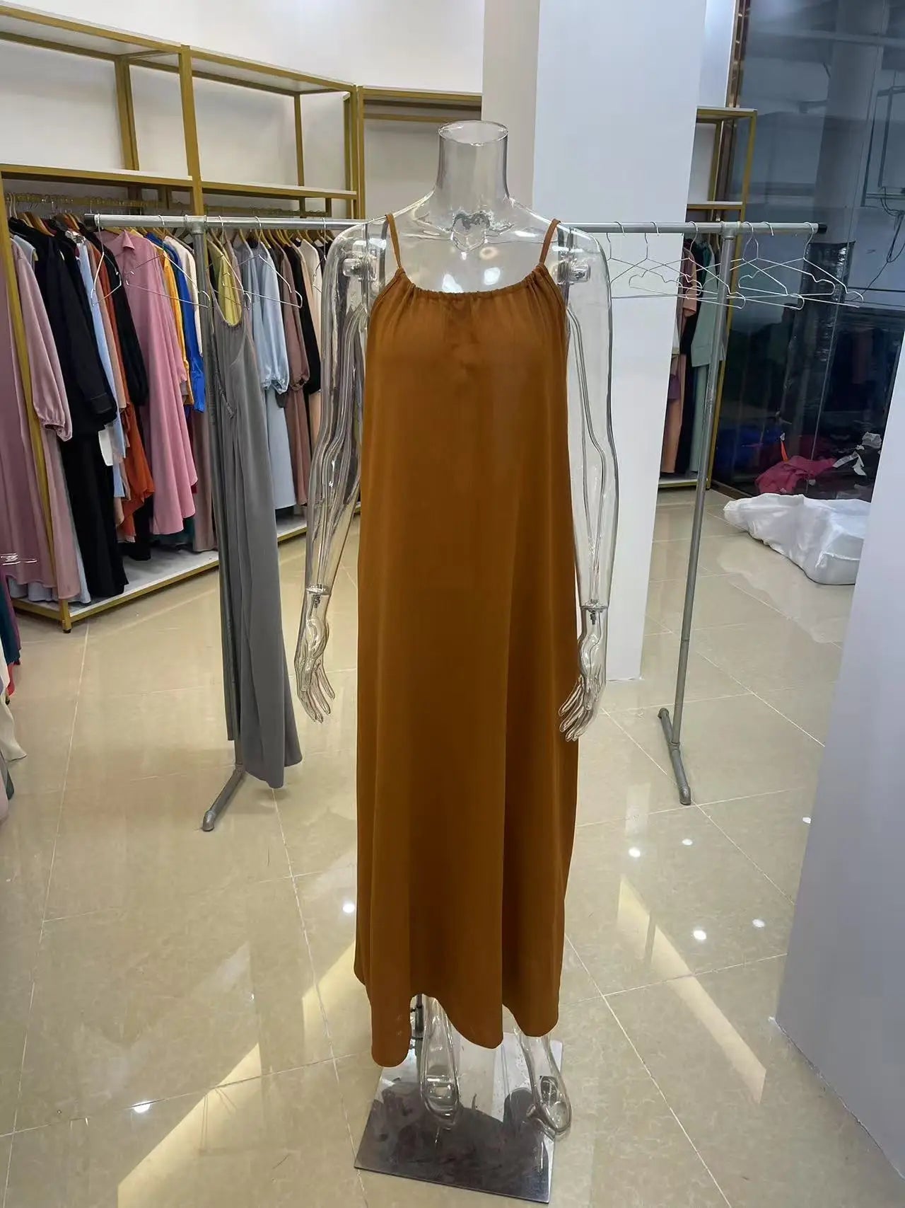 Nouvelle arrivée : Robe longue décontractée sans bretelles ni dos pour femme, confortable pour la maison et la nuit MAEJORKEN