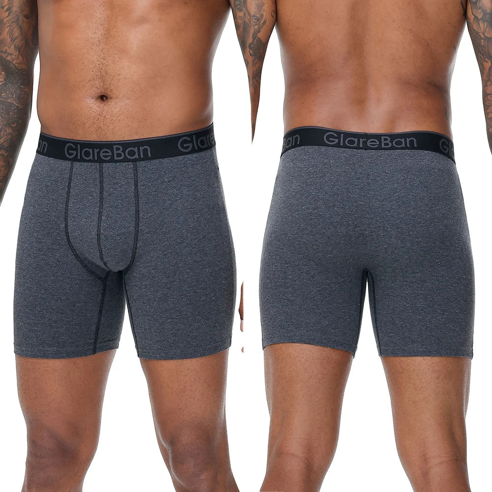4 pièces ensemble mi-long Boxer Shorts sous-vêtements masculins coton respirant hommes caleçons pour hommes Homme Boxershorts glisse culotte douce MAEJORKEN