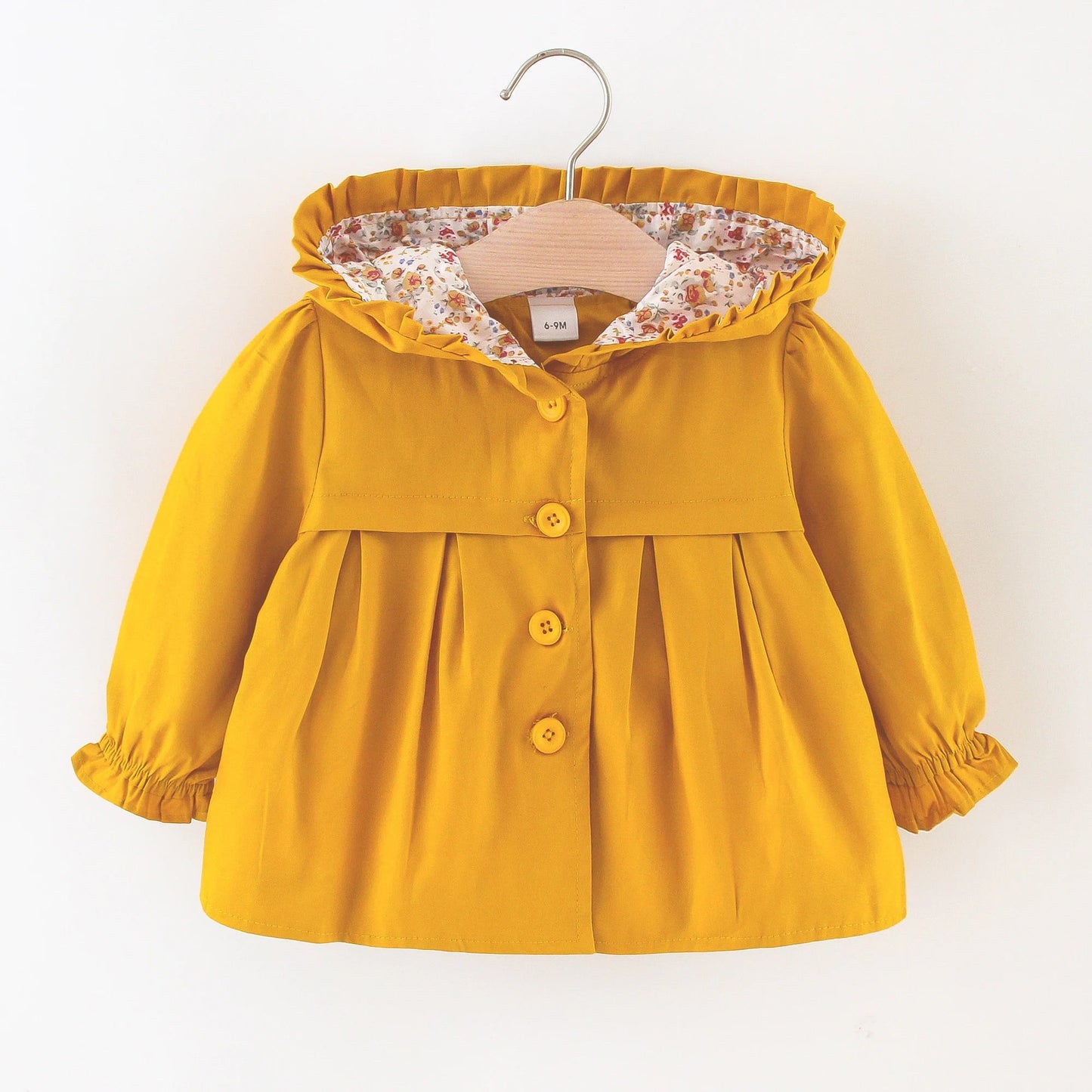 Veste d'automne pour bébé fille de 0 à 3 ans, coupe-vent en coton à manches longues, veste à capuche pour bébé fille MAEJORKEN