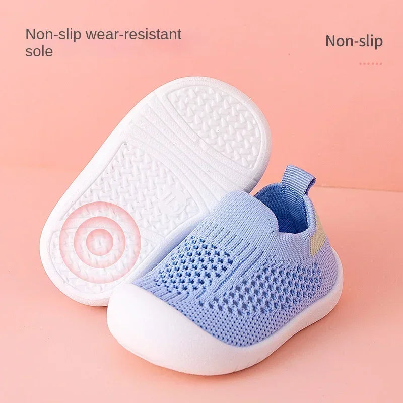 Printemps été enfant en bas âge chaussures respirant tricoté enfants baskets garçons sans lacet chaussures de Tennis filles doux antidérapant école chaussures décontractées MAEJORKEN