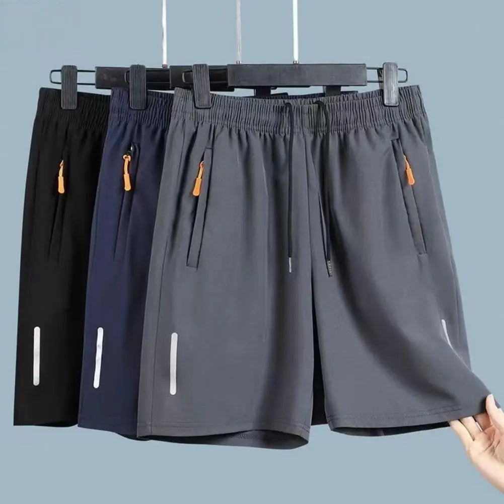 Pantalon court d'été en soie glacée pour hommes, grande taille, Cool, mode masculine, fin, ample, séchage rapide, pantalon de survêtement, Sport décontracté, extensible MAEJORKEN