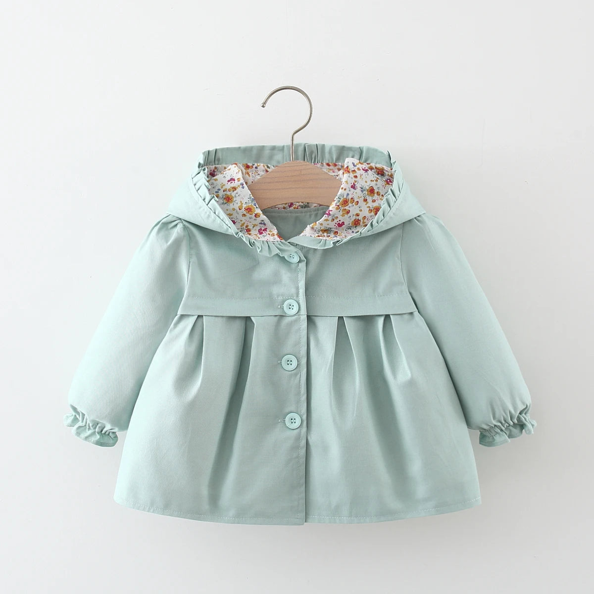 Veste d'automne pour bébé fille de 0 à 3 ans, coupe-vent en coton à manches longues, veste à capuche pour bébé fille MAEJORKEN