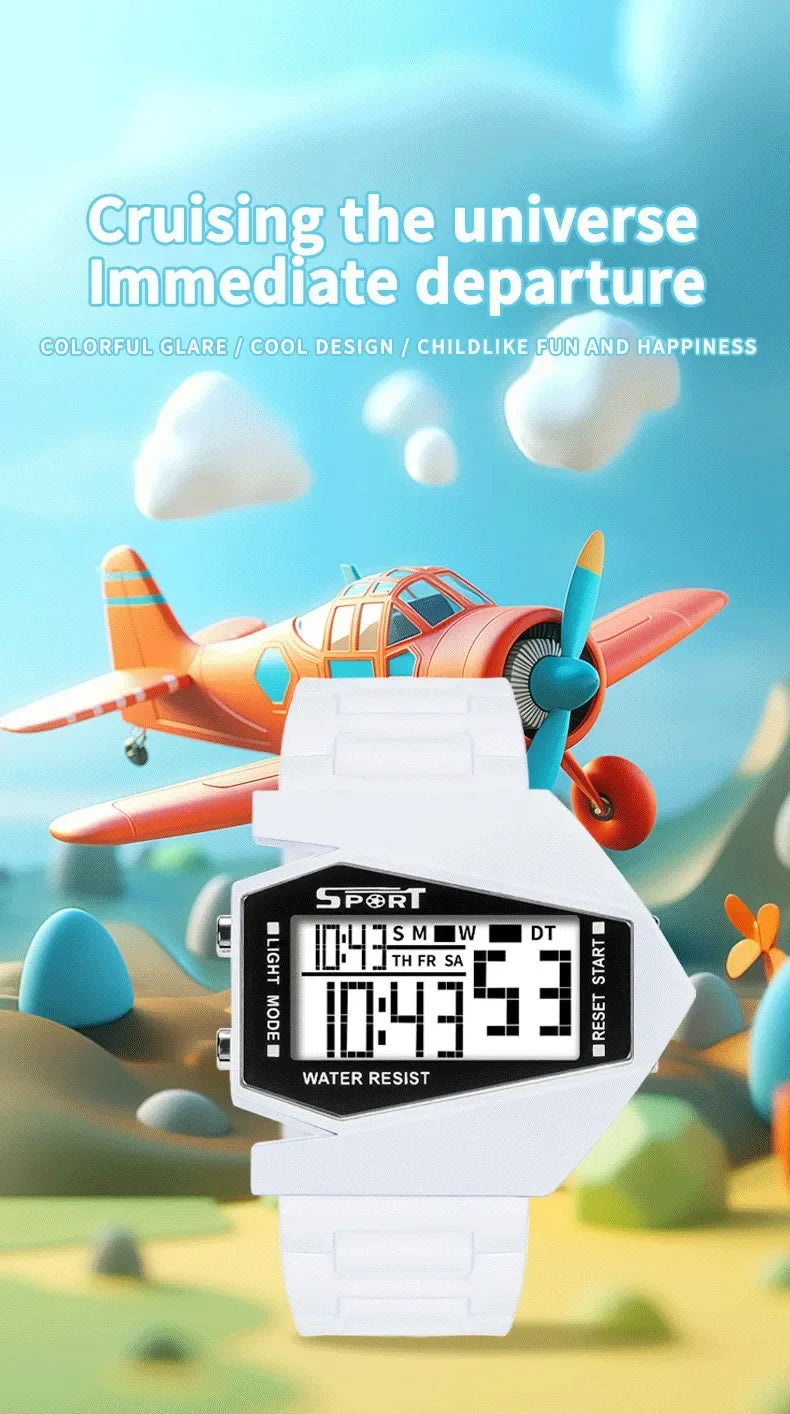 Montres numériques créatives pour enfants, lumineux, étanche, bracelet en Silicone, montre de sport pour hommes, réveil multifonction MAEJORKEN