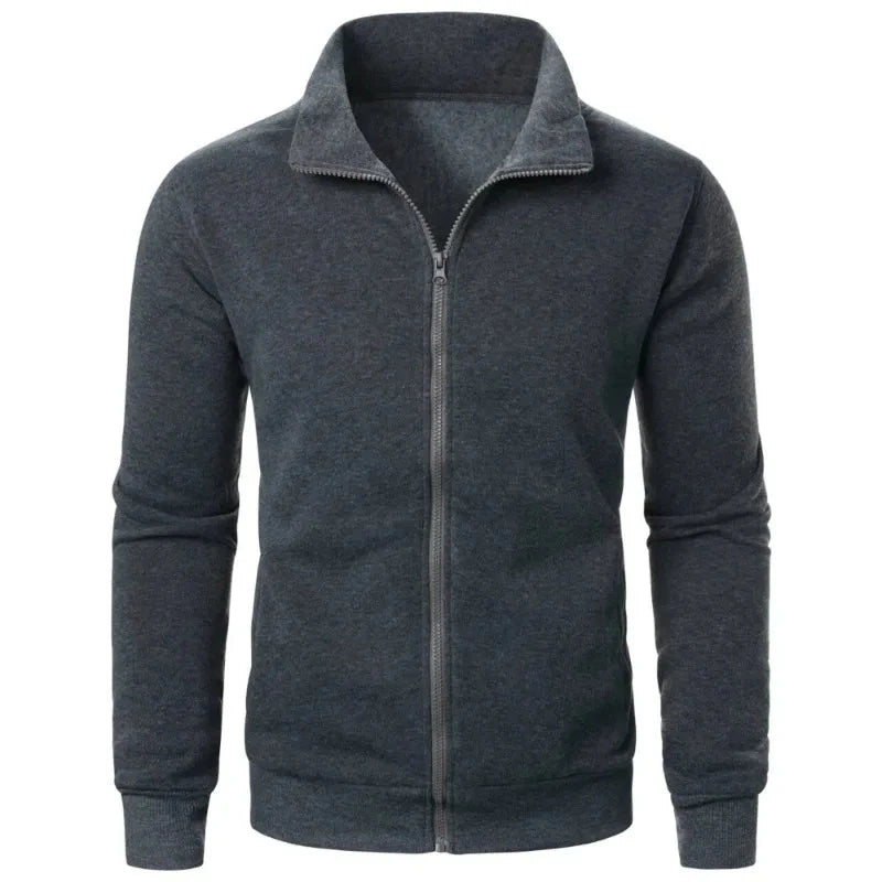Veste d'automne à manches longues pour hommes, manteaux avec fermeture éclair, couleur unie, sweat-shirt chaud, veste de Baseball décontractée, Streetwear d'extérieur MAEJORKEN