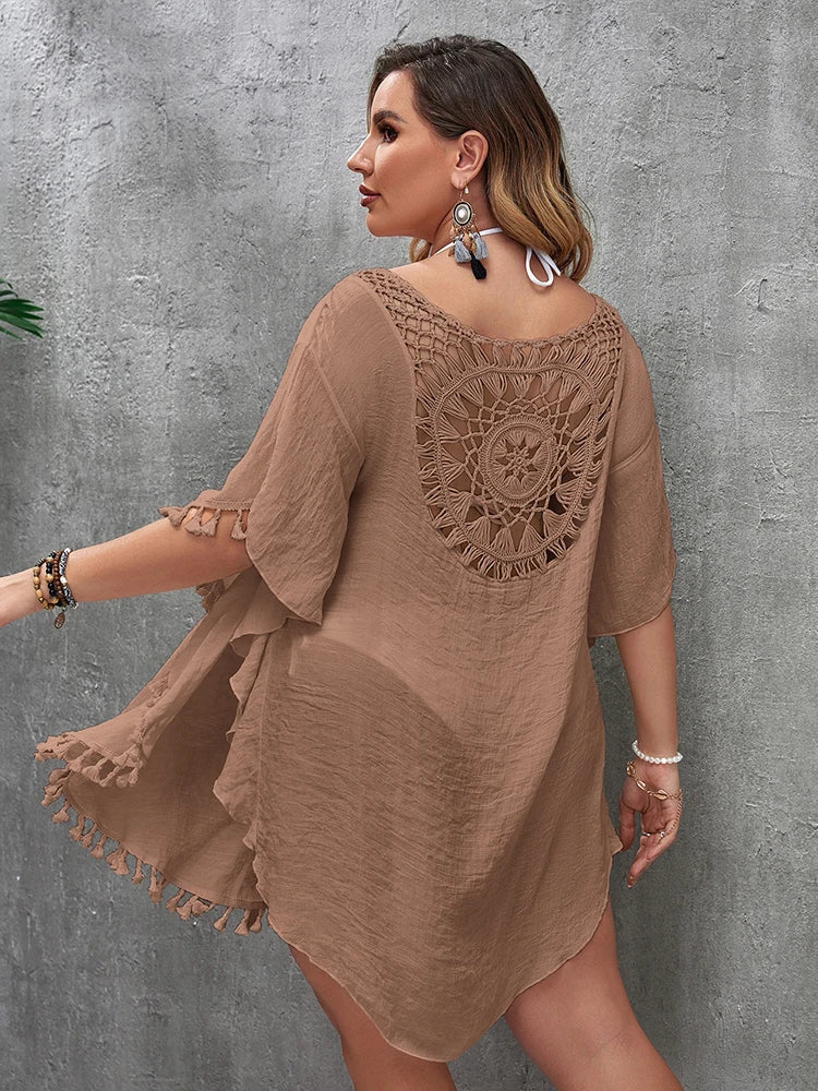 Robe de plage ample, grande taille, Sexy, Cover-Up pour les maillots de bain, ajouré, décontractée, pour les vacances, vêtements de plage MAEJORKEN
