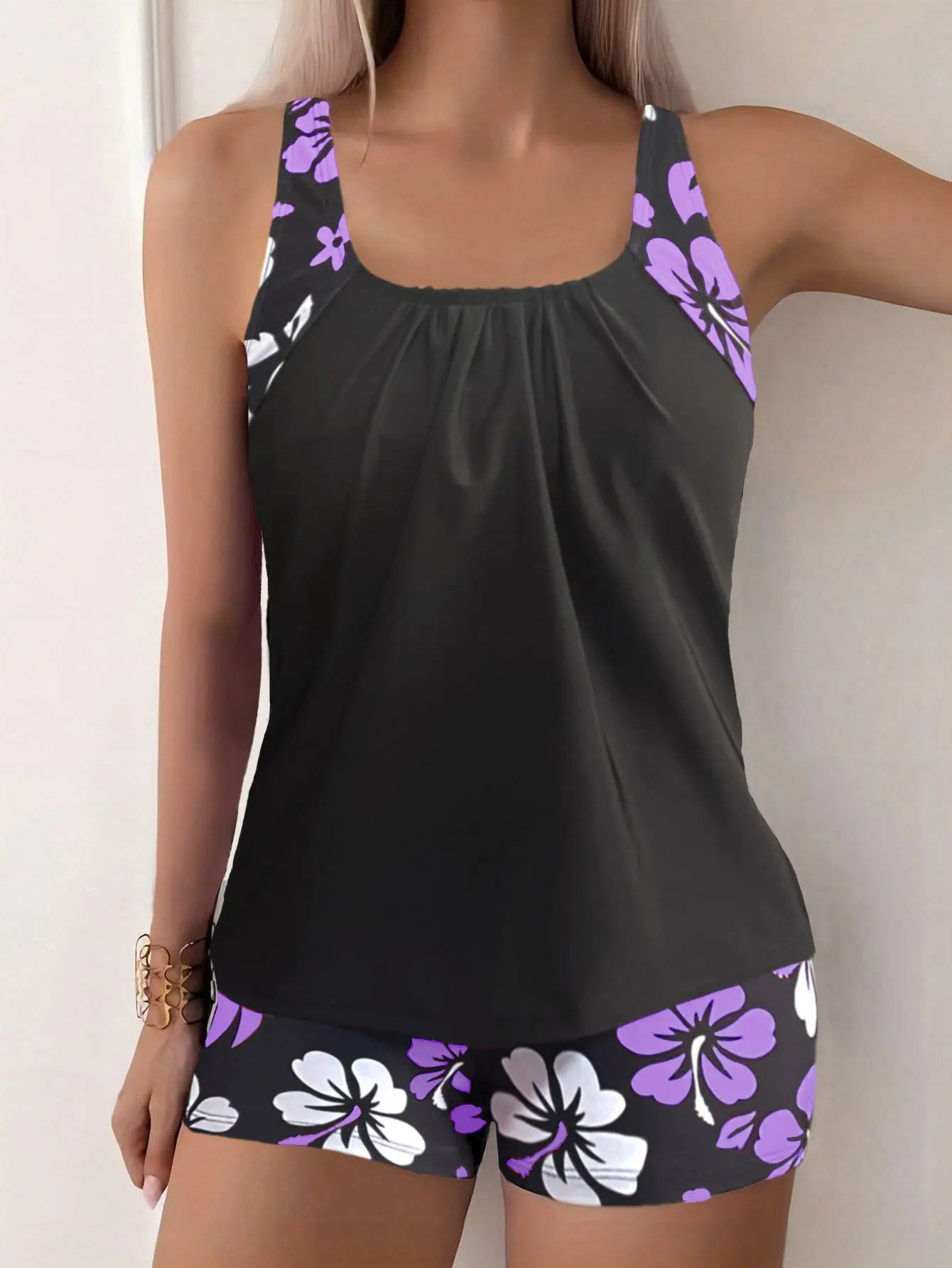 Maillot de bain en Polyester pour femmes, imprimé conservateur, séchage rapide, bas de Bikini, taille haute, motif Floral, Triangle, culotte transfrontalière, nouvelle collection 2025 MAEJORKEN
