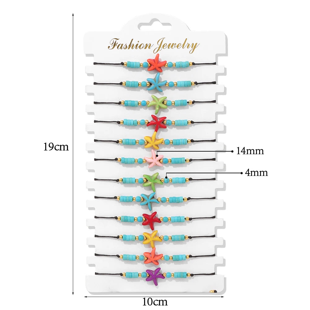 12 pièces/ensemble coloré pierre naturelle tressé Bracelet guérison cristal à la main Bracelets porte-bonheur Bracelets bijoux femmes hommes cadeaux MAEJORKEN