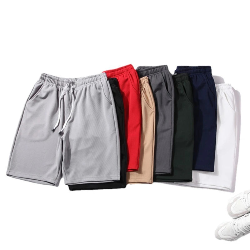 Nouveaux hommes d'été maille courte salle de sport musculation décontracté Shorts amples en plein air Fitness plage pantalons courts couleur unie mâle pantalon de survêtement MAEJORKEN
