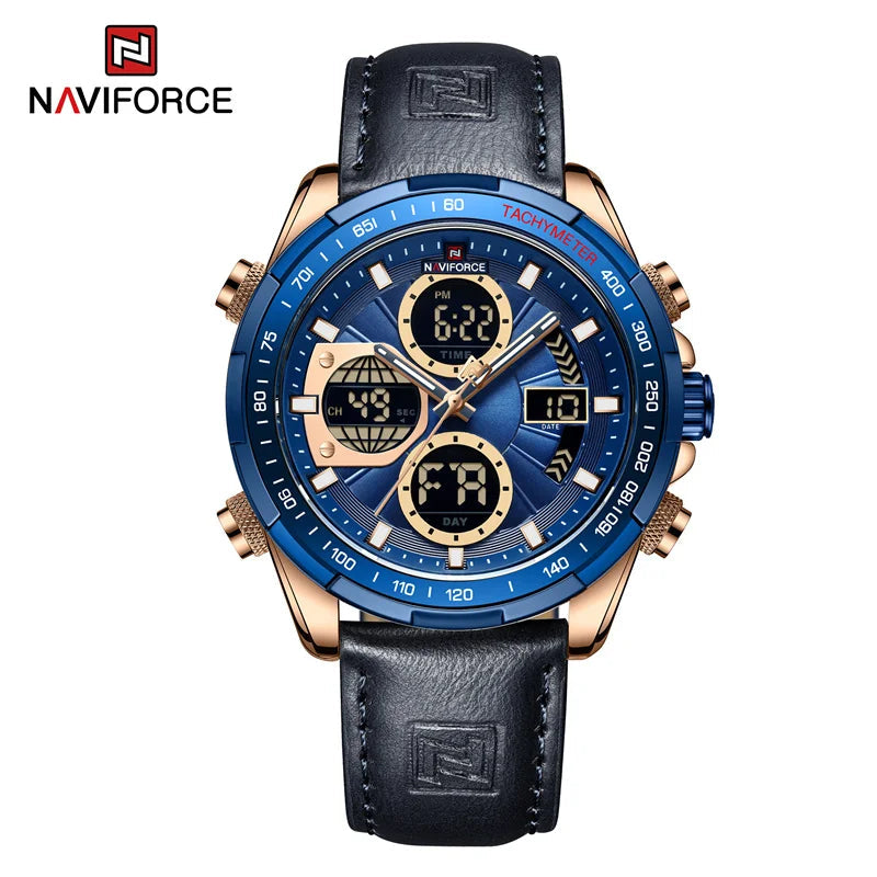 NAVIFORCE montre militaire pour hommes chronographe multifonction sport 3ATM étanche avec alarme affichage jour et Date horloge cadeaux masculins MAEJORKEN