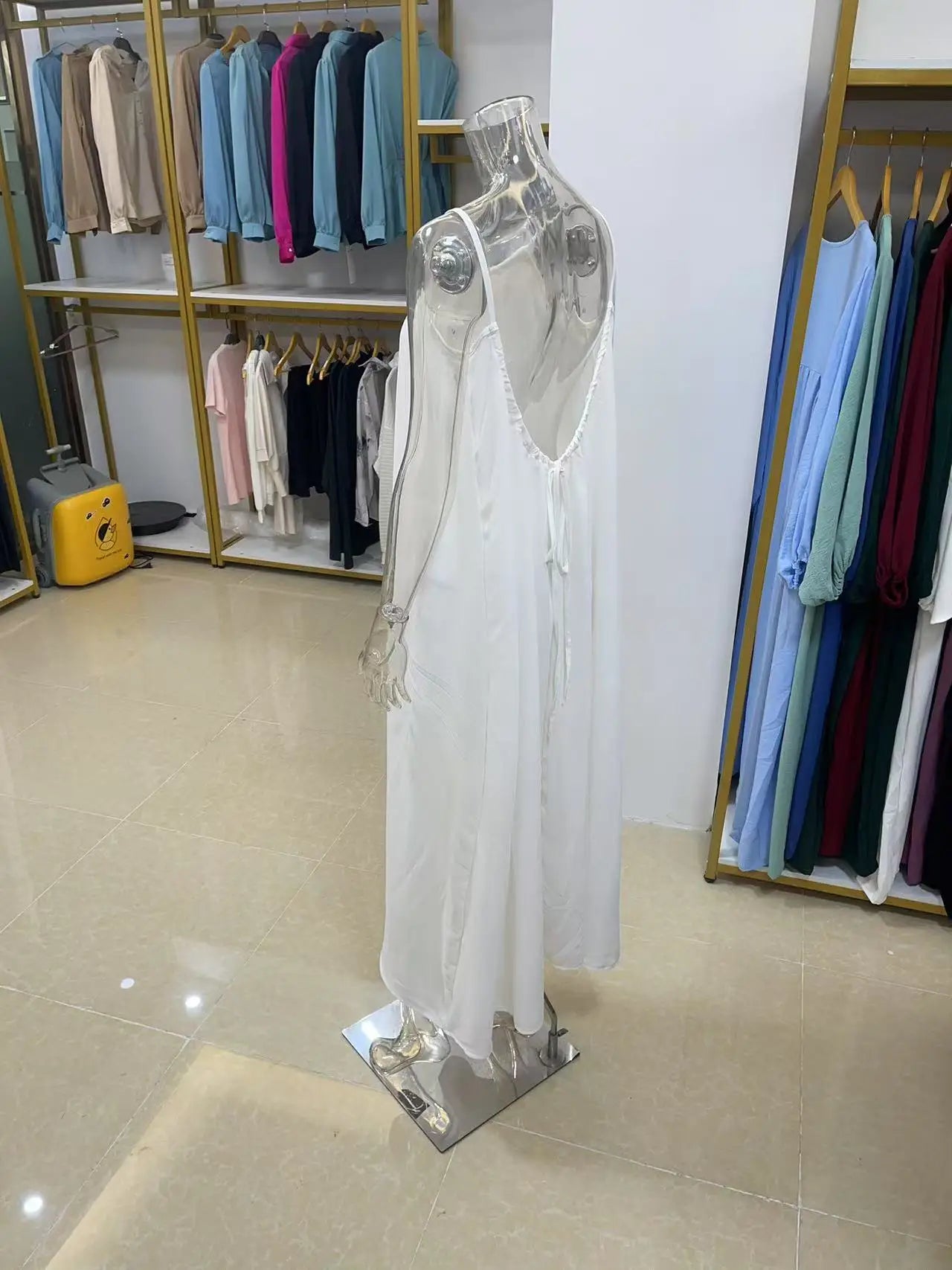 Nouvelle arrivée : Robe longue décontractée sans bretelles ni dos pour femme, confortable pour la maison et la nuit MAEJORKEN