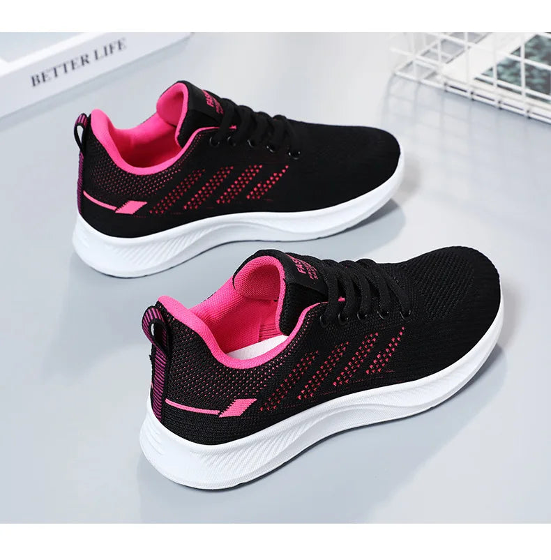 Litfun femmes chaussures de sport décontractées mode femme fond souple baskets respirant maille chaussures de course loisirs chaussures plates légères MAEJORKEN
