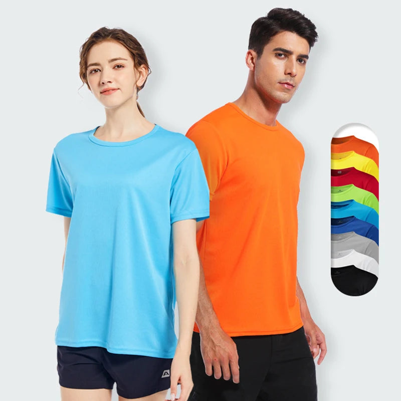 T-shirt de sport à manches courtes à séchage rapide pour hommes et femmes, maillot de gym, chemise de fitness, t-shirt de course, vêtements de sport respirants pour adolescents MAEJORKEN