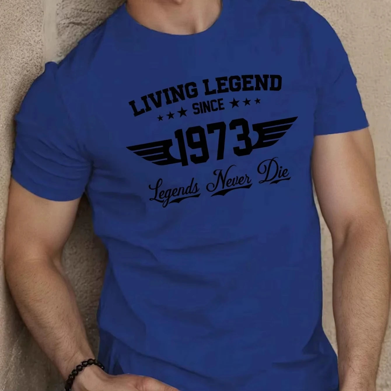 Été hommes 100 coton décontracté ample grande taille depuis 1973 motif imprimé sport confortable col rond à manches courtes T-shirt MAEJORKEN
