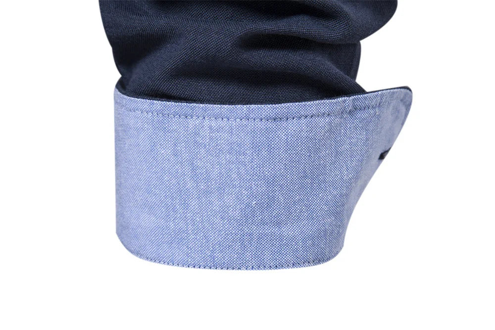 "Chemise à manches longues pour hommes, design polyvalent et décontracté, taille européenne, haut à simple boutonnage à revers de couleur pure à la mode" MAEJORKEN