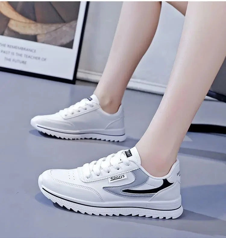 Mode chaussures pour femmes à lacets femmes baskets couleur unie femmes chaussures vulcanisées chaussures de course polyvalentes Zapatillas légères MAEJORKEN