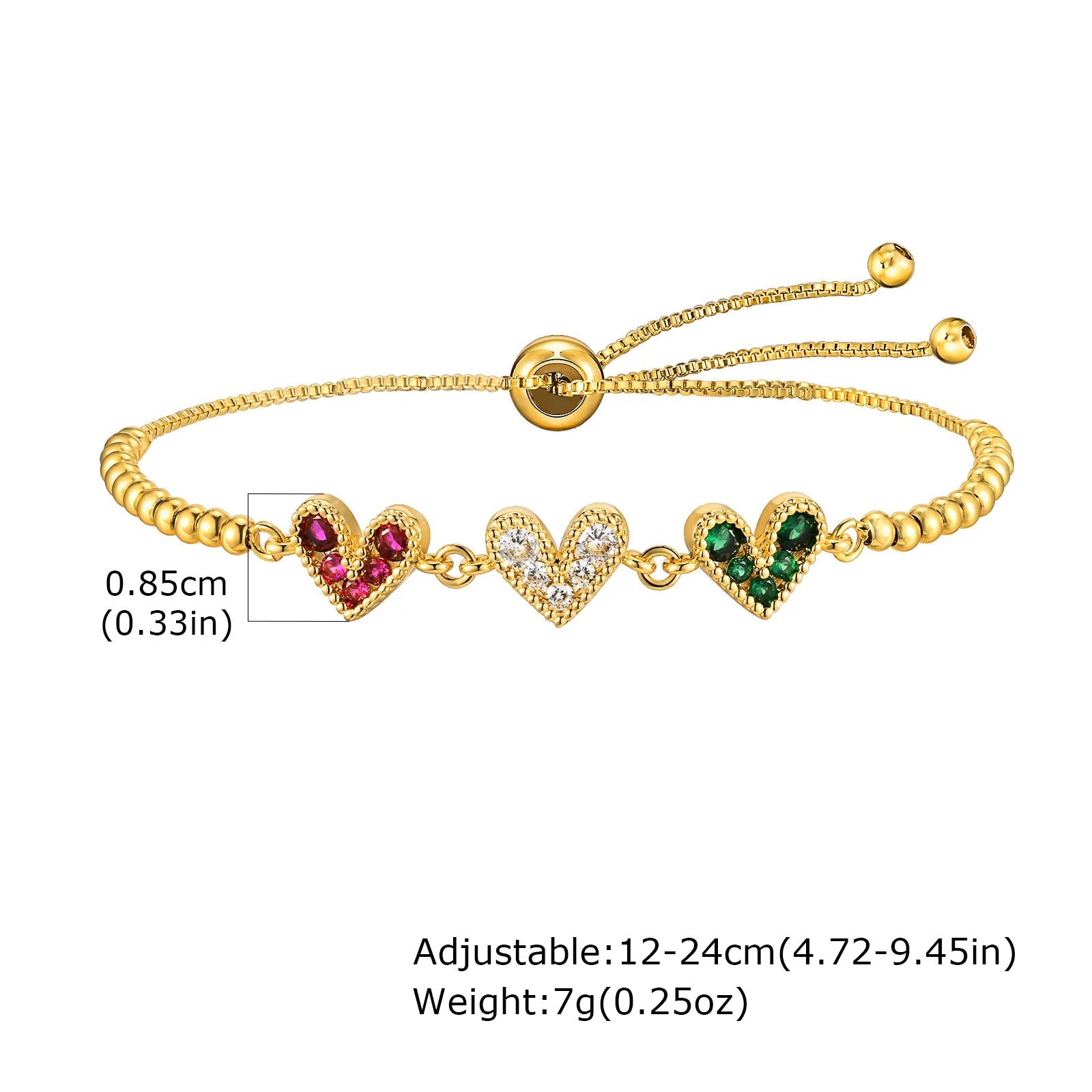 Zcomprend-Bracelet coeur en pierre colorée pour femme, lune, étoile, boîte réglable, bijoux JOWristband, cadeau pour petite amie, jour de Léon MAEJORKEN