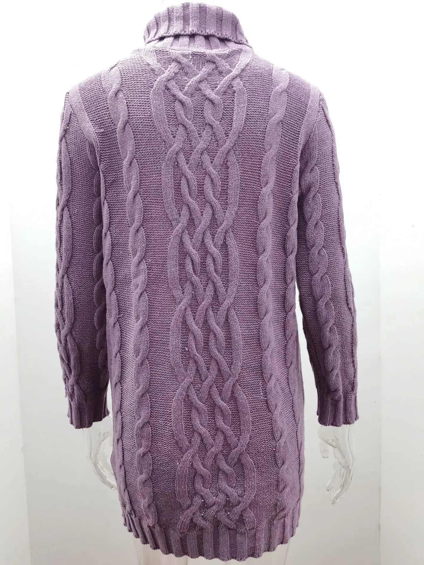 Robe pull longue à col haut pour femme, pull tricoté, couleur unie, épais, Mini, mode hiver automne 2024 MAEJORKEN